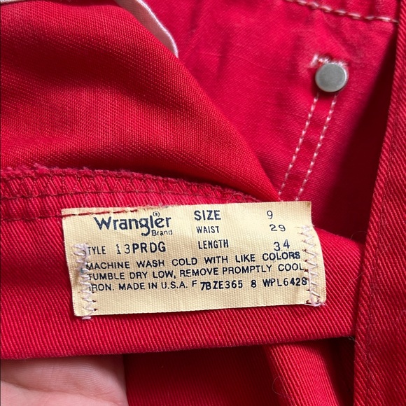 Red Vintage Wrangler Jeans - Picture 3 of 3